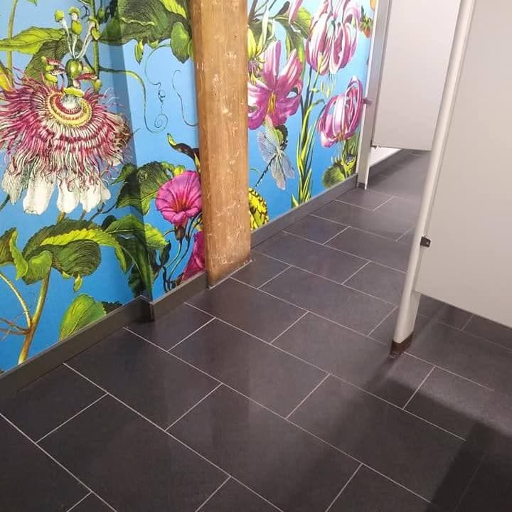 Commercial restroom floor