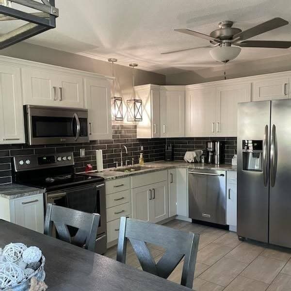 Charcoal subway backsplash